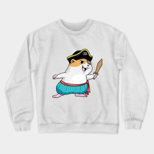 Hamster as a pirate with a sword Crewneck Sweatshirt